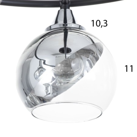 Chandelier "Drops" 5x60W E27 Black 55x55x25.5cm-5