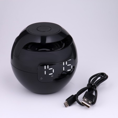 Clock - electronic desk alarm clock: column, Bluetooth, TF card, 8.5 x 7.5 cm, USB-3