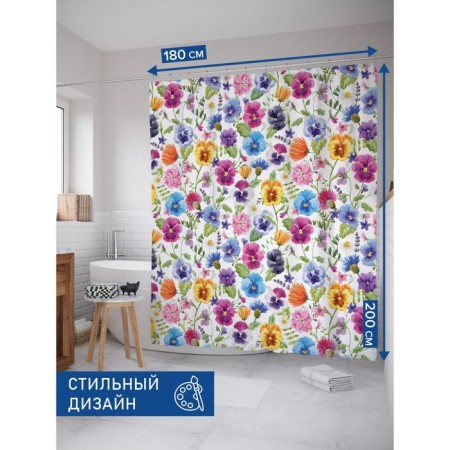 Photostore for the bathroom "Color paint", Saten, size 180x200 cm-1
