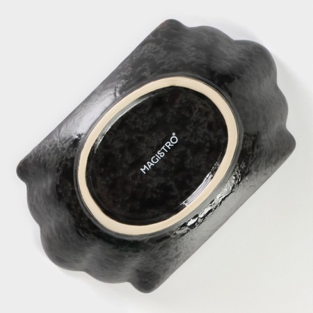 Porcelain salad Magistro "Night Rain", 13 × 8 × 4.5 cm, black color-4