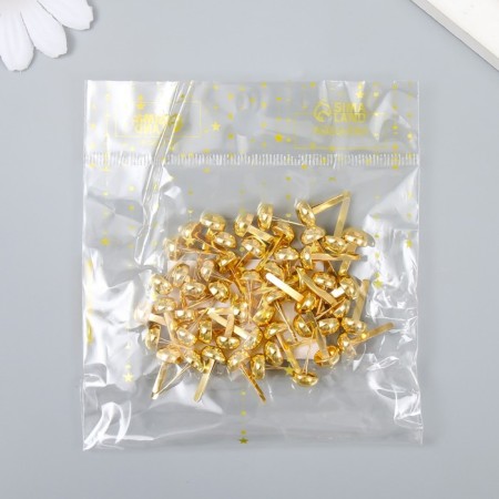 Brads for creativity Metal "Golden Hemispar" set of 50 pcs 1.5x0.8x0.8 cm-3