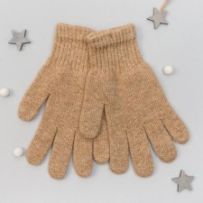Women's gloves from Mongolian wool, beige color, size 17-19 (6.5-7.5)