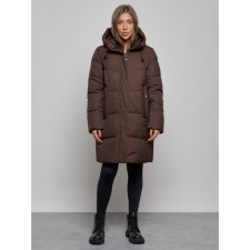 Coat insulated winter female, size 50, dark brown color