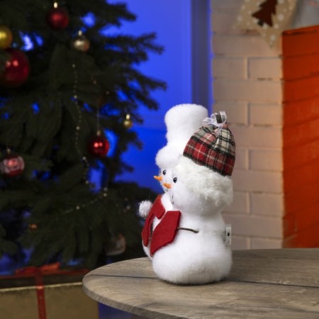 LED figure "Snowmen" 22 × 22 × 12 cm, phlock, batteries CR2032x2 (not complete), glow warm white-2