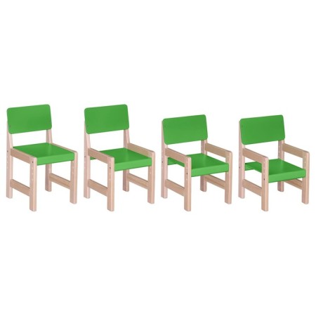 Stool adjustable birch "cornflower", green color-1