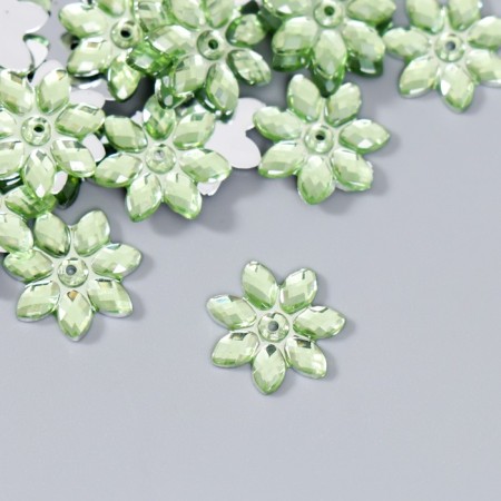 Decor for creativity Plastic 1 Puncture "Rhinestones. Light Greens" nr 100 pcs 1.3x1.3 cm 74290