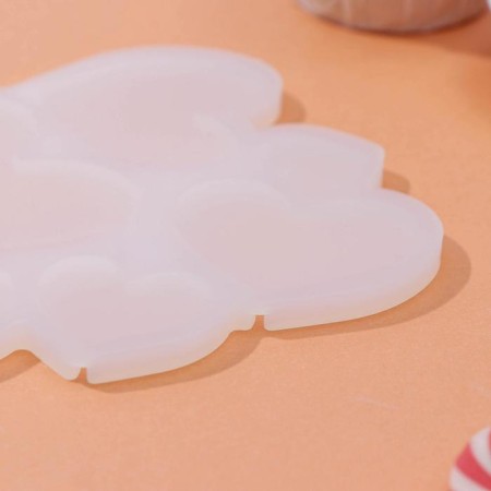 Form for the candy "hearts", silicone, 16 × 14 × 0.7 cm, 6 cells, white color-2