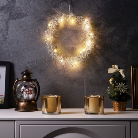 LED figure "Wreath" 25x25x6 cm, 15 LED, AAX2 batteries (not in the kit), glow warm white