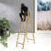 Souvenir Polystone, metal "Thinker on the stairs" Black with gold 30.6x6.7x16 cm
