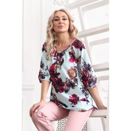 Female blouse, size 46, blue color-5