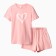 Home female set (T -shirt, shorts), pink color, size 52