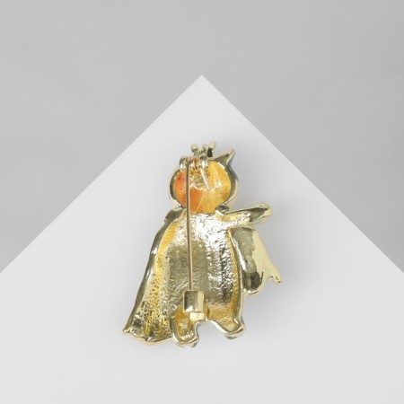Brooch "Cat" in a raincoat, color in gold-1