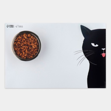 Rug for a bowl "Black Cat", 43x28cm-1