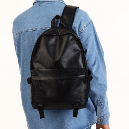 City backpack on a zipper, black color-6