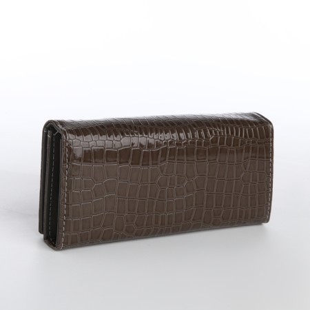 Women's wallet on a magnet, brown color-1