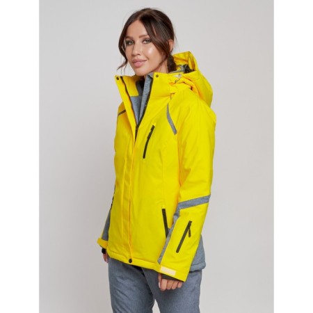 Ski jacket female winter, size 48, yellow color-3