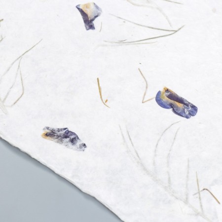 Handmade paper with flowers and herbs "blue petals" 55x80 cm-1