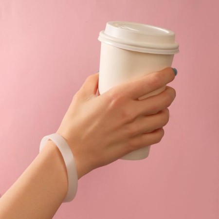 Silicone bracelet "Lighting", white color, 20 cm