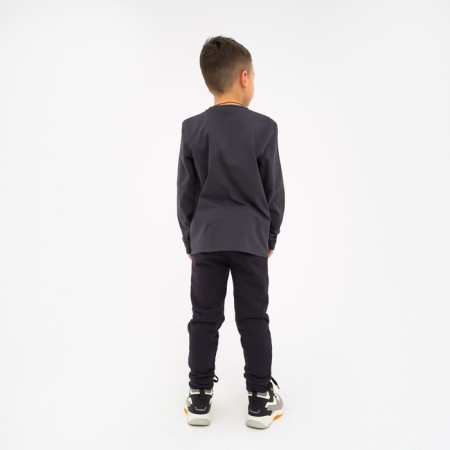 Children's T -shirt with Dl.ruk. KAFTAN "Trendy" R.38 (146-152), Gray-2