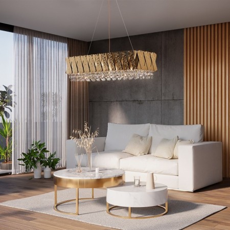 Suspension lamp Maytoni Mod017PL-04BS, E14, 4x40 W, 700x220x780 mm, brass-1