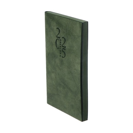 The weekly dated 2025, 80x165 mm, 64 sheets of Escalada, soft leather cover, pancake embossing, block 70 g/m², green