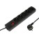 Luazon Lighting network filter, 5 outlets, 1.5 m, 2200 watts, 3x0.75 mm2, 10 A, 220 V, CUSTER, Black