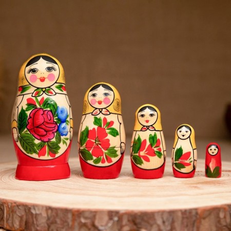 Matryoshka "Khokhloma", 5 puppet, higher category