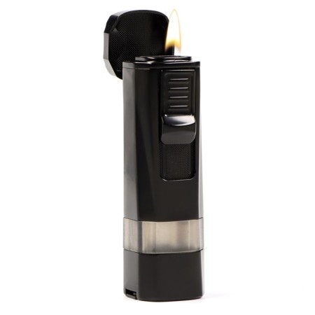 Gas lighter, piezo, turbo mode, black-1