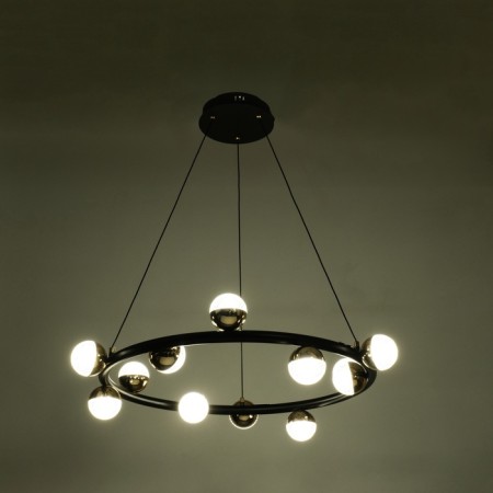 Lamp with PDD "Ricardo" 12xLD 40W black and gold 75x75x16-116 cm-2