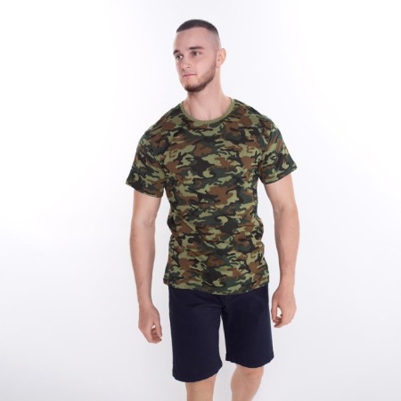 T -shirt male camouflage spots, khaki color, size 52-1