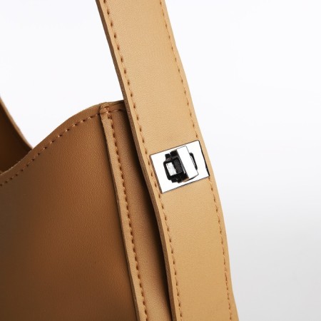 Women's bag on one shoulder, on lightning, beige color-4