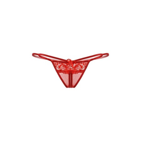 Thong with access Softline Collection, lace, red color, size S/L-1