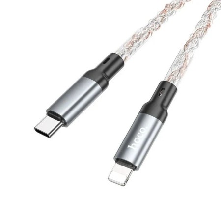 Hoco U112, Type -C cable - Lightning, 3 A, 1 m, transparent, pd, data transfer, PVC, gray-5