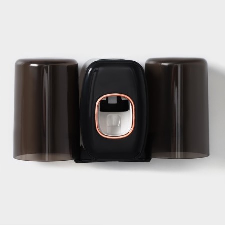 Holder for toothbrushes with a toothpaste, a glass of 2 pcs, 20 × 10.2 × 6.2 cm, black color-5