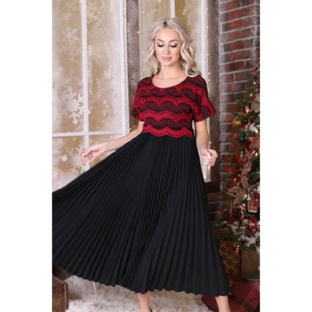 Female dress, size 42, black color, burgundy-9