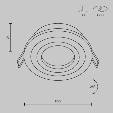 The built-in lamp Technical DL023-2-01S, 1x50W, 9.2x9.2x2.5 cm, GU10, silver color-8