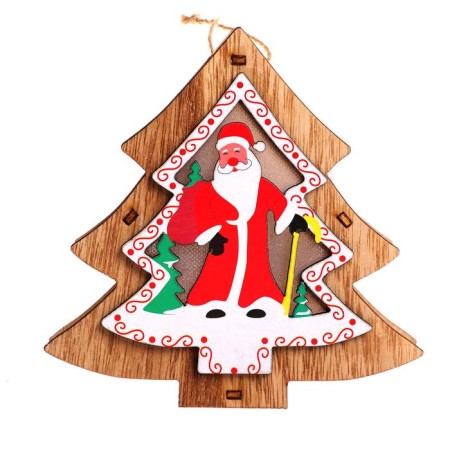 Light decor on the pendant "Christmas tree" 14 × 14 × 2 cm-1