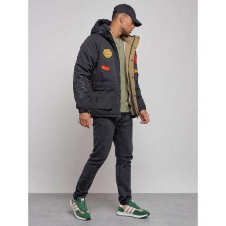 Winter male jacket, size 50, black color-2