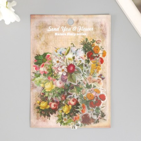 Stickers for creativity PLC PVC "Flowers for a gift" set 60 pcs 10x14 cm-4