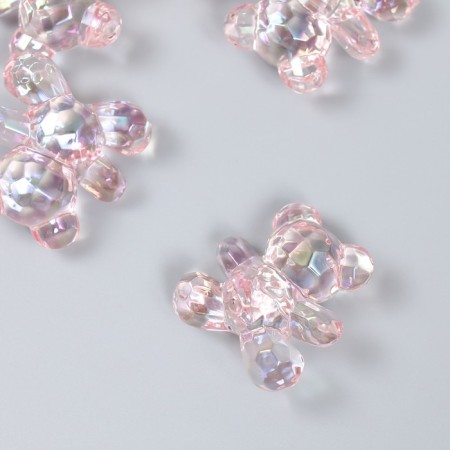 Busina Plastic for creativity "Bear" Pink 3.1x3x1.5 cm