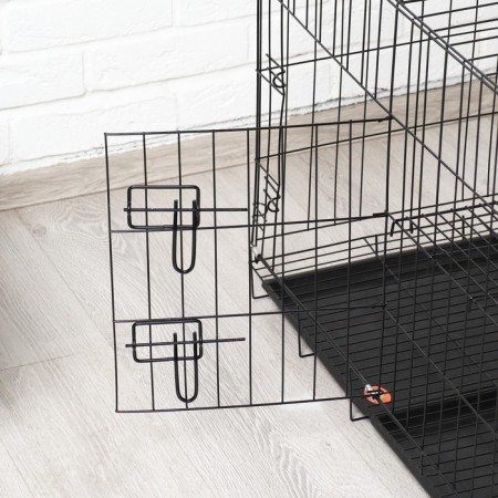 A cell for dogs and cats, a two -tier 70 x 50 x 60 cm, black-6