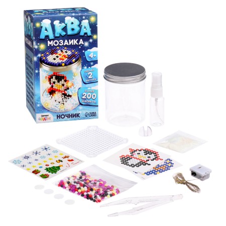 New Year! Aquamosaic "Snow Bank. Penguin ", nightlight, more than 200 balls-1