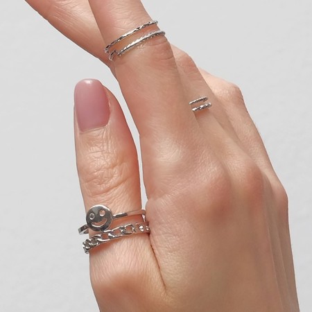 Ring set 5 pieces "perfect fingers" sophistication, color silver-3