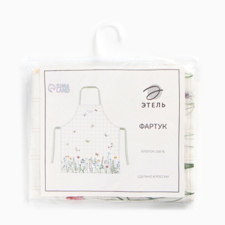 Apron "Ethel" Wild Flowers 60x70cm, 100% HL, reps 220 g/m2-7