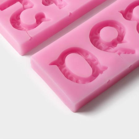 Mold "Figures with a pattern", silicone, 16.6 × 10.5 cm, color mix-3