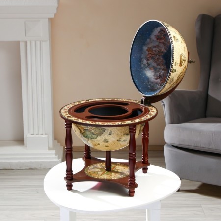 Globe bar decorative "Captain Map" with a stand below 41.6x41.6x56 cm-5