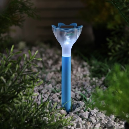 Garden lamp on the sunny battery "Blue flower", 6 × 29 × 6 cm, 1 led, white glow-1
