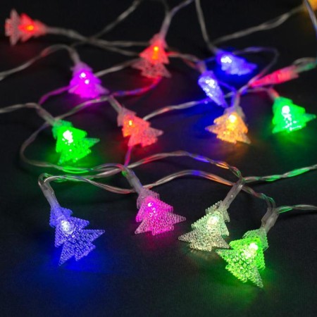 Garland “thread” 3 m with nozzles “Christmas tree”, ip20, transparent thread, 20 LED, glow of multi (RG/RB), flashing, USB