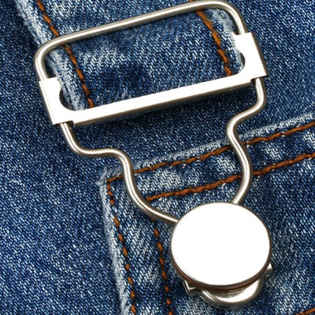 Basement for overalls, 37 mm, 10 pcs, silver color-2