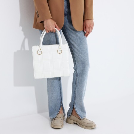 Bag Female Tout with zipper, white color-7